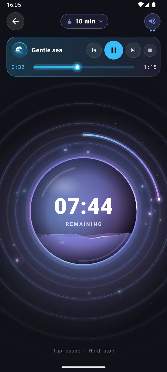 Meditation timer with background sound