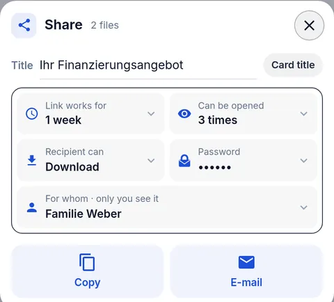 Teilen per Link mit Ablaufzeit