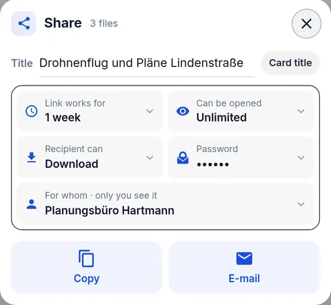 Eine Woche teilen, mit Passwort