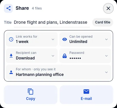 Share for one week, with password