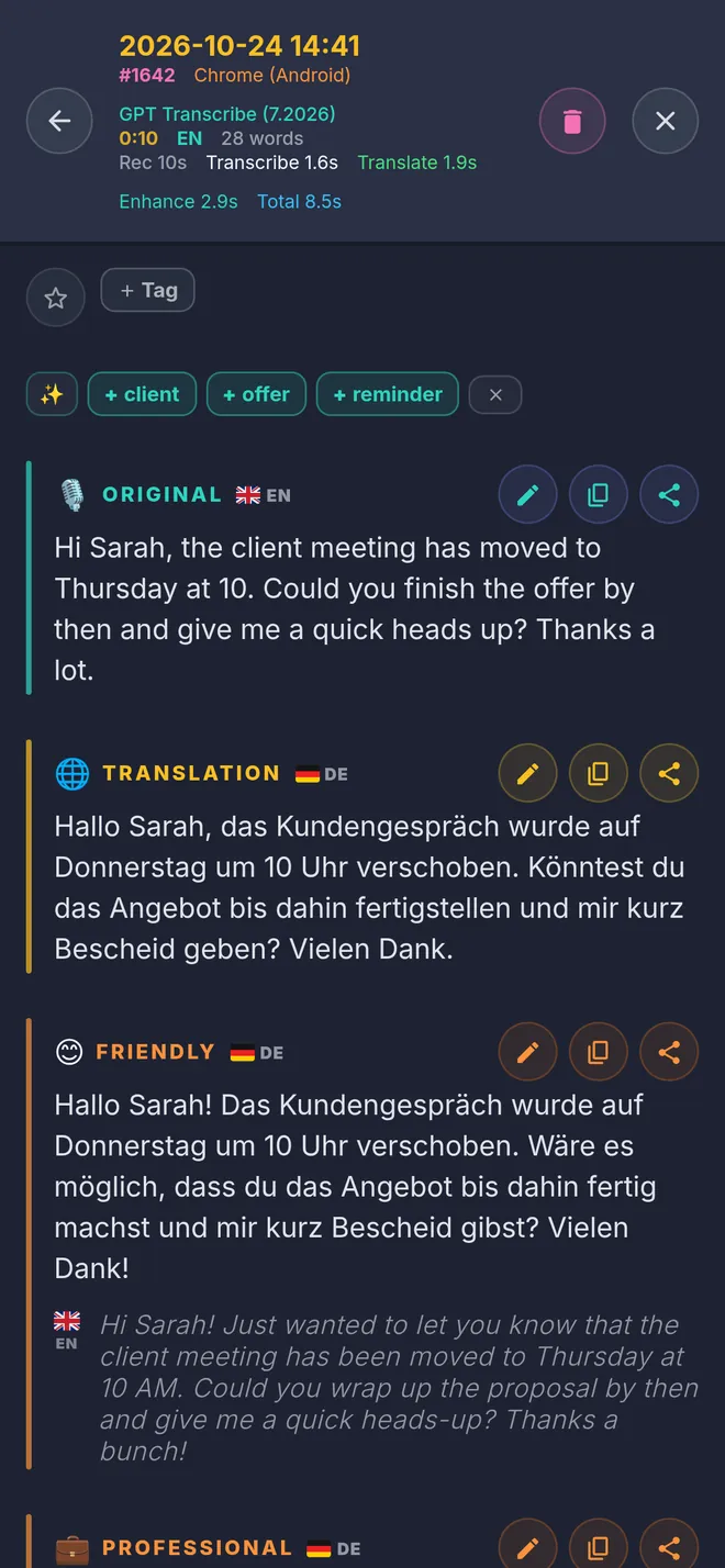 Original, translation and styles