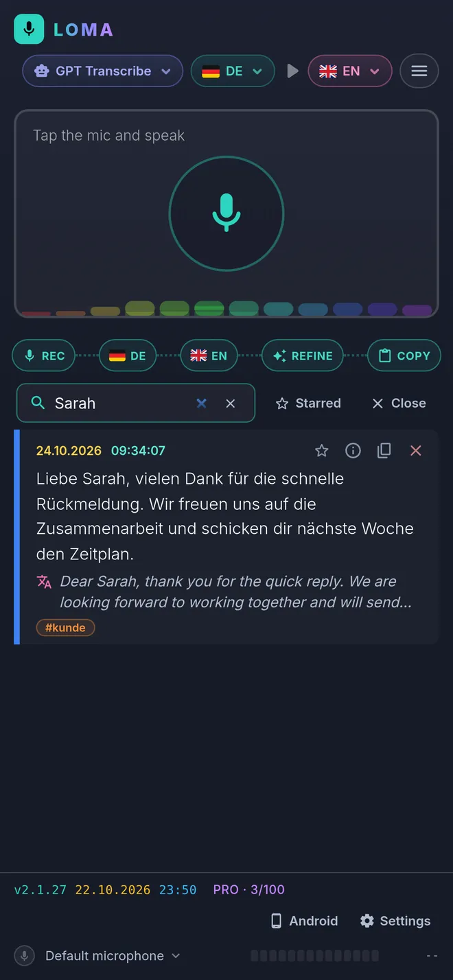 Verlauf durchsuchen