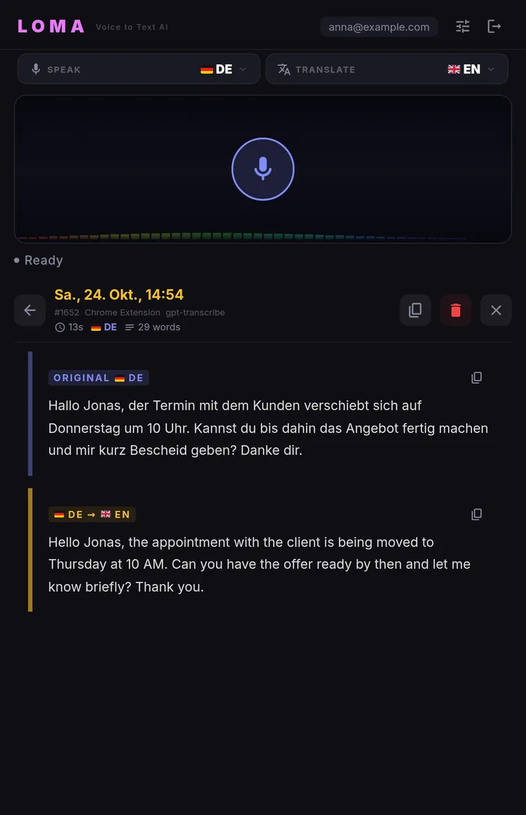 Original und Übersetzung