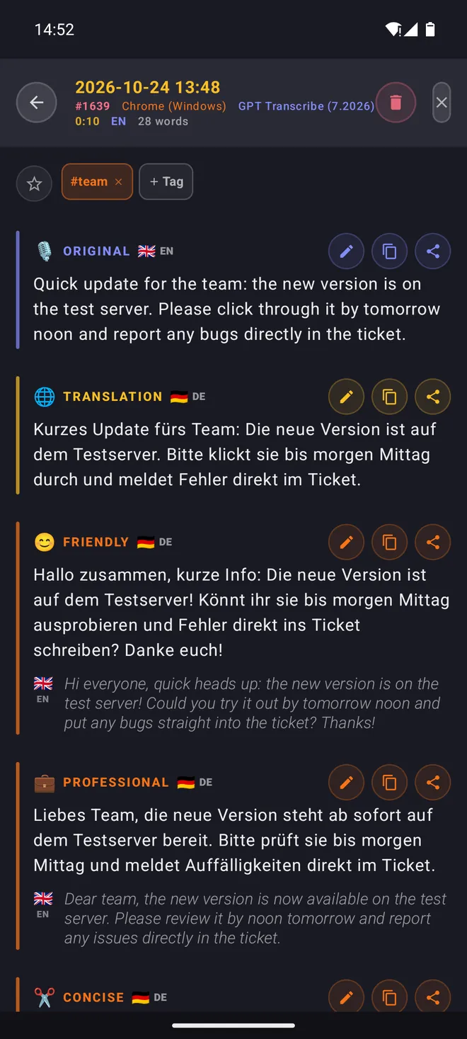 Translation and styles on Android