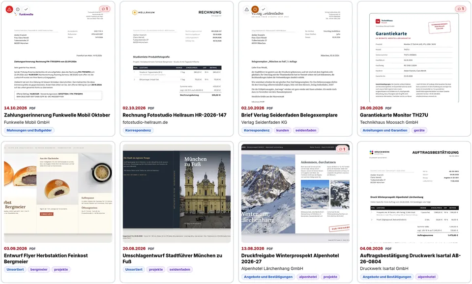 Documents as tiles with large previews