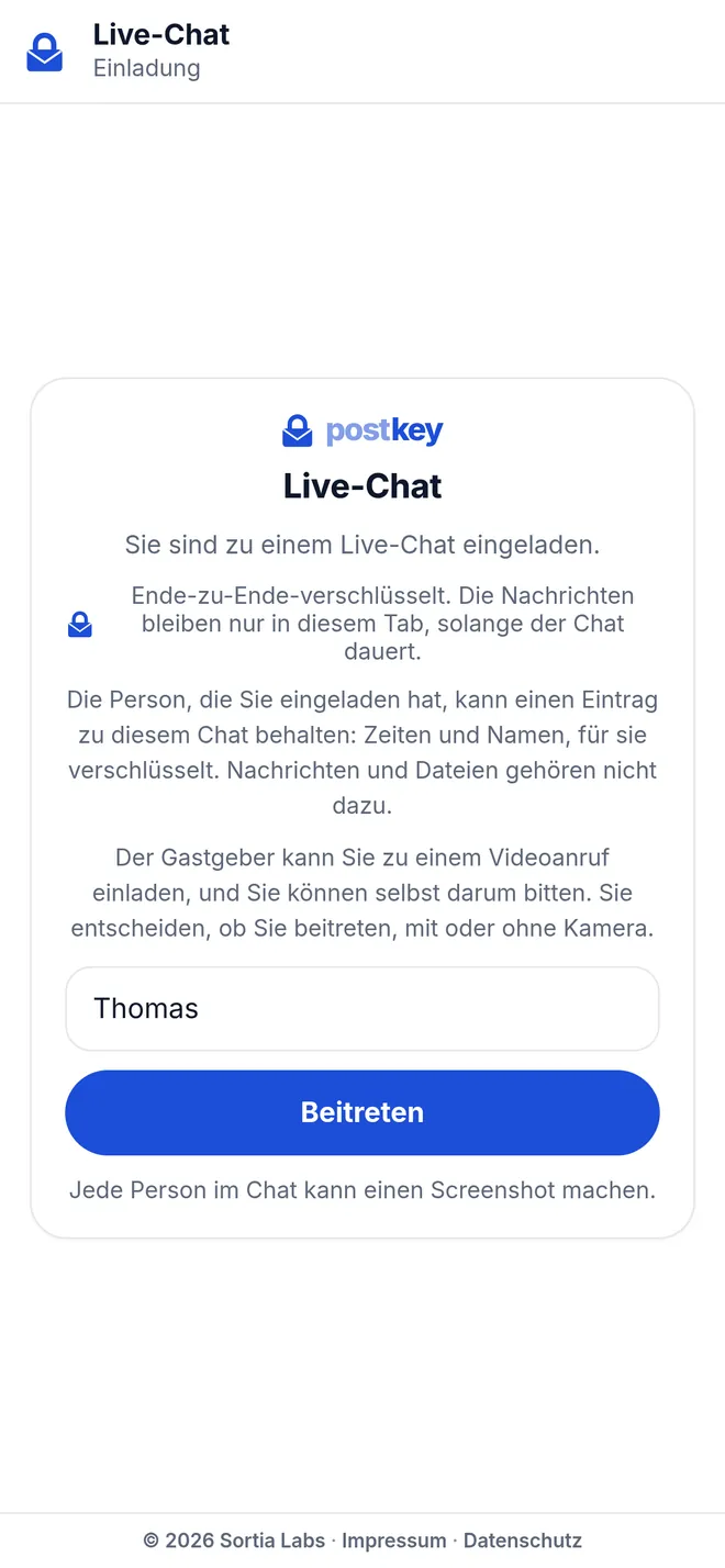 Einladung zum Live-Chat