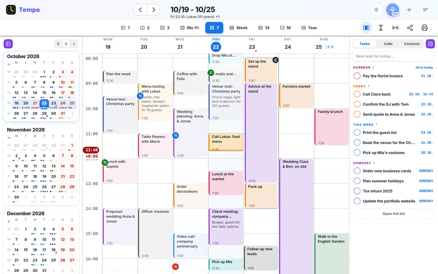 Plan the week