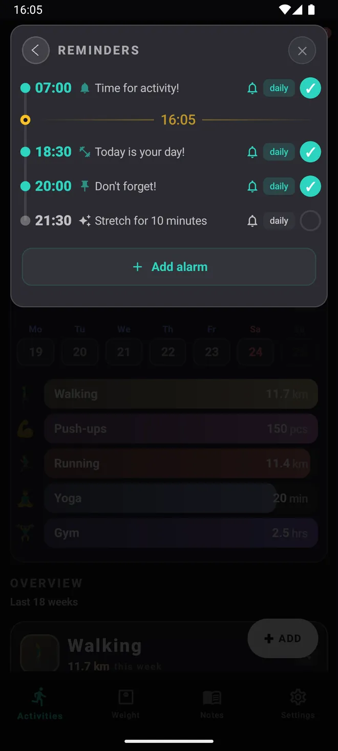Reminders for your routine